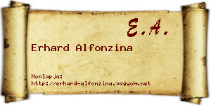 Erhard Alfonzina névjegykártya